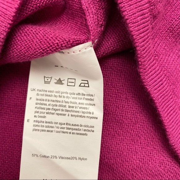 H by Halston magenta high-low scoop neck long sleeve sweater M - Picture 6 of 10